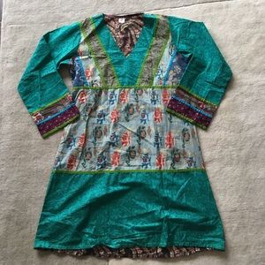 Bohemian beautiful patched handmade dress
